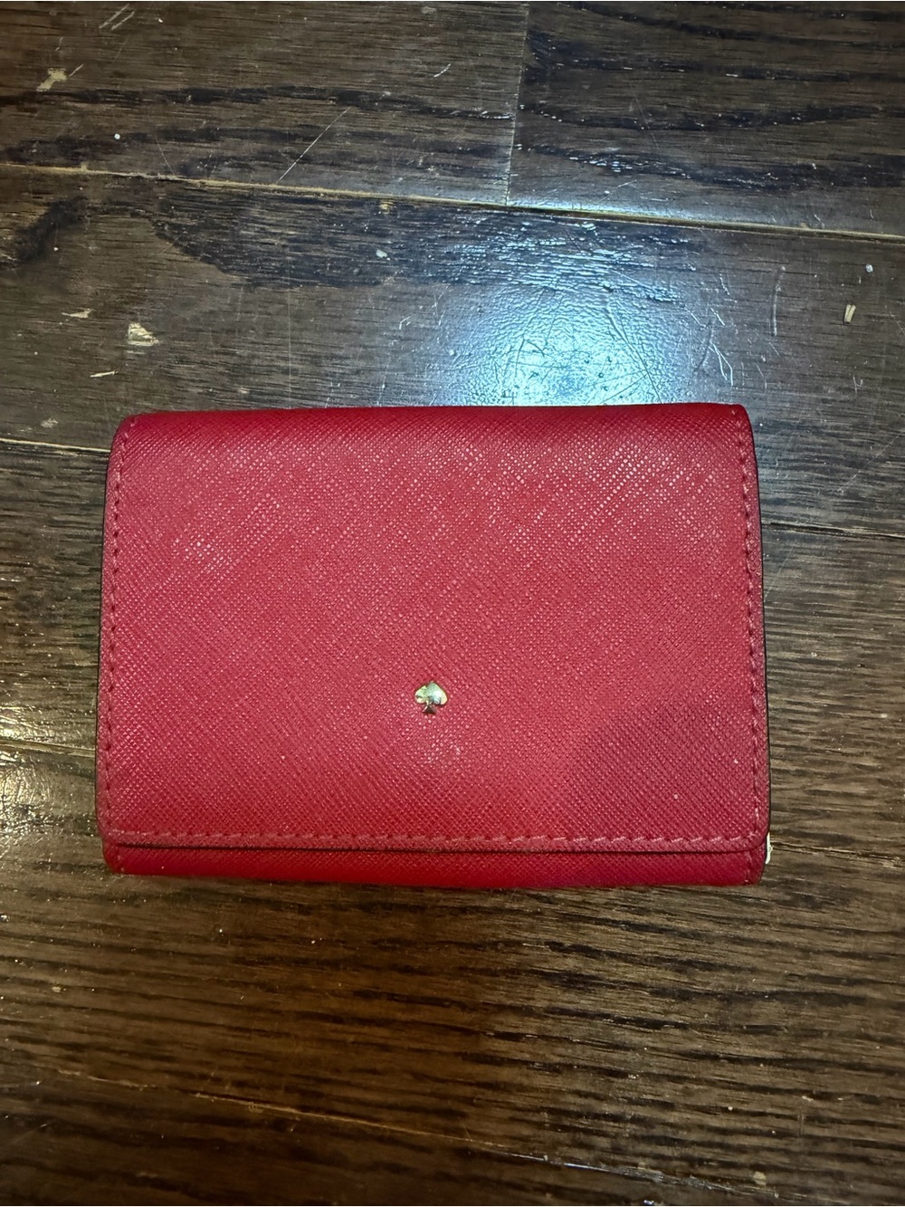 kate spade Red Saffiano Compact Trifold Wallet